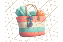 Coral and Aqua Summer Clipart PNG Pastel Tropical Icons Product Image 5