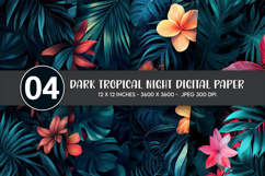 Dark Tropical Night Digital Paper Product Image 1