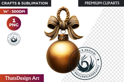 Christmas Baubles Clipart, Festive Holiday Ornaments PNG Product Image 1