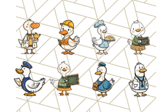 Goose Occupation Clipart PNG, Cute Job-Themed Graphics Product Image 5