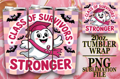 Vibrant Nights 20oz tumbler wrap, Ghost Cancer Product Image 1