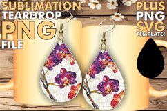 Sublimation Design for Teardrop Earrings - Floral Accents Product Image 1