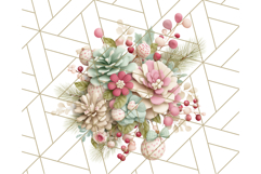 Pastel Christmas Clipart, Mint and Blush Holiday PNG Product Image 5