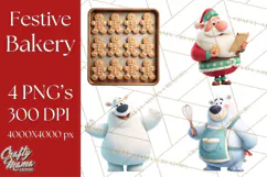Cozy Christmas Bakery Gingerbread Clip Art PNG Festive Mini Product Image 1