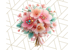 Pastel Flower Bouquet PNG Clipart, Elegant Floral Art Product Image 5