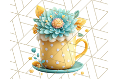 Pastel Coffee Mug Clipart PNG, Latte Iced Coffee Tea Cups Product Image 5