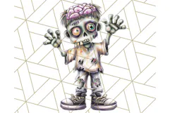 Bold Zombie Clipart PNG, Creepy Halloween Clip Art Product Image 5