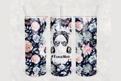 Mom Life Floral Mood Pink Blue Roses 20 oz skinny tumbler Product Image 1