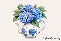 Hydrangea Watercolor Cliparts Bundle PNG Product Image 21