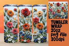 Embroidered Flower Spring Tumbler Wrap - Spring Blossoms Product Image 1