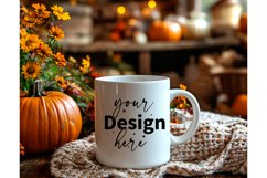 Thanksgiving 11oz white blank Coffee Mug Mockup Product Image 1