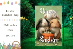 Easter Garden Flag, Vintage Bunnies Garden Flag Design Product Image 1