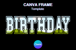 BIRTHDAY Canva Frame Add Photo Varsity Shirt Design Party Product Image 1