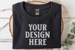 Black Gildan 5000 Flat Lay Tshirt Mockup, G5000 mockup Product Image 1