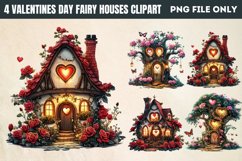 Valentines Day Fairy Houses Clipart PNG Product Image 1