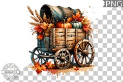Fall Wagon Garden Sublimation - Fall Clipart PNG Design Product Image 1