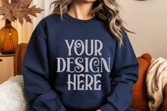 Navy Gildan 18000 Mockup, Gildan Sweatshirt Mockup Product Image 1