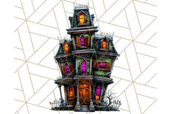Haunted Houses Clipart PNG, Spooky Halloween Homes Product Image 5