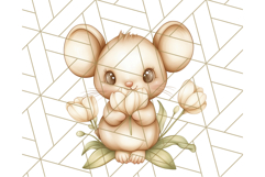 Cute Animals with Tulips PNG, Spring Flower Clipart Download Product Image 5