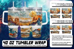 Golden Floral Symphony Tumbler Wrap Design: Glitter Subli Product Image 1