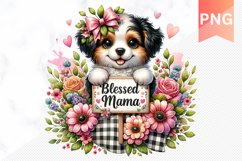 Blessed mama Sublimation - Mother&#039;s Day Clipart PNG Product Image 1
