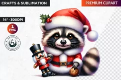 Christmas raccoon clipart , winter clipart, christmas png Product Image 1