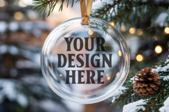 Acrylic Christmas Ornament Mockup , christmas ornament mocku Product Image 1
