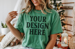 Christmas Comfort Colors 1717 Island Green T-Shirt Mockup Re Product Image 1