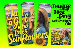 VIBRANT 20oz Tumbler Template for DIY , Just A Girl Product Image 1