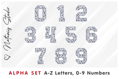 Silver Sequins Alpha Set. Letters Numbers Clipart. Product Image 3