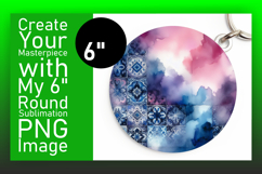 Stylish Round Design for Keychains , Watercolor Patter Product Image 1