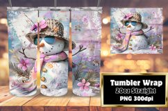 Holiday Snowman Sublimation Tumbler Wrap 20oz Summer Product Image 1
