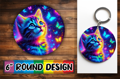Enchanted Car Coaster Circle PNG, Cat Product Image 1