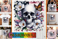 LUMINOUS Tote Bag Designs PNG, Skull USA Product Image 1