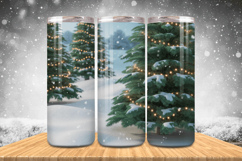 Winter Wonderland Snowflake PNG, Icy Tree 20oz Tumbler wrap Product Image 1