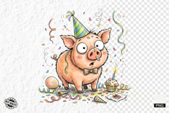 Whimsical Birthday Farm Animals PNG Clipart Product Image 1