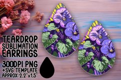 Dynamic Flower Pattern Sublimation Teardrop Earring Design Product Image 1