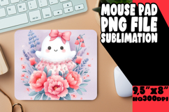Sweet Mouse Pad Design Sublimation, Cute Ghost Product Image 1
