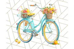 Sky Blue and Sunshine Yellow Summer Clipart PNG, Tropical Product Image 5