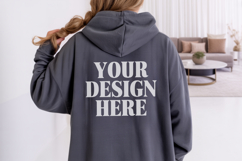 Dark Heather Gildan 18500 Hoodie Mockup ,Cozy Unisex Sweatsh Product Image 1