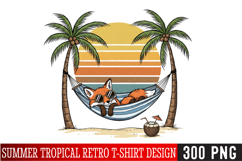 Summer PNG| Retro PNG | Beach Clipart | Tumbler Wrap Product Image 1