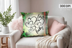 Love and Lucky Handwritten St Patrick’s Day Pillow PNG Subli Product Image 1