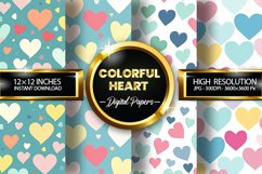 Colorful Heart Digital Papers - 04 Variations Product Image 1