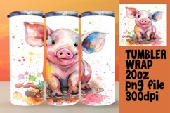 Sweet Pet Portrait Party Watercolor Tumbler Wrap - 20oz Product Image 1