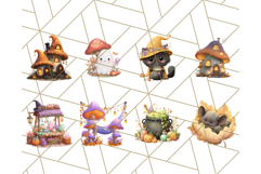Halloween Witch House Clipart PNG with Potions and Brooms Product Image 5
