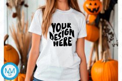 White women Tshirt Mockup, Halloween tshirt mockup Product Image 1