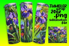 Artistic Floral Oil Tumbler Wrap for Sublimation Crafts Product Image 1