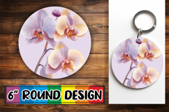 Cute Round Design Car Coaster PNG , Beauty Flower Product Image 1