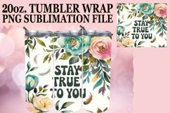 Serene days 20oz tumbler wrap, Flower Quote Product Image 1