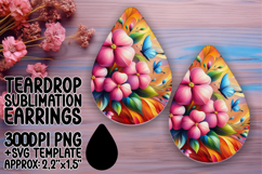 Stylish Teardrop Earrings Design Template , Flowers Product Image 1